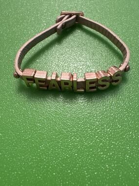 Fearless Bracelet Charm Buckle Rose Gold Costume Jewelry Faux Leather